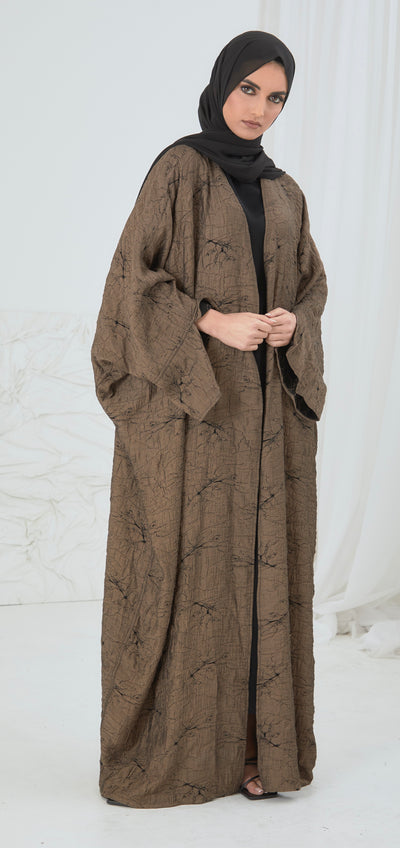 CRINKLE ELEGANT COFFEE ABAYA