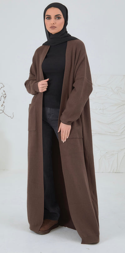 MAXI MODEST BROWN CARDIGAN