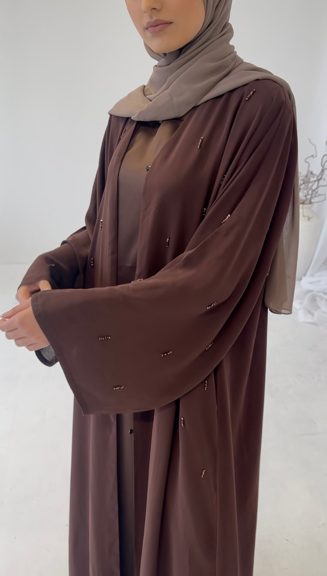 Walnut Sequin Abaya