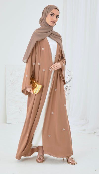 camel georgette abaya 