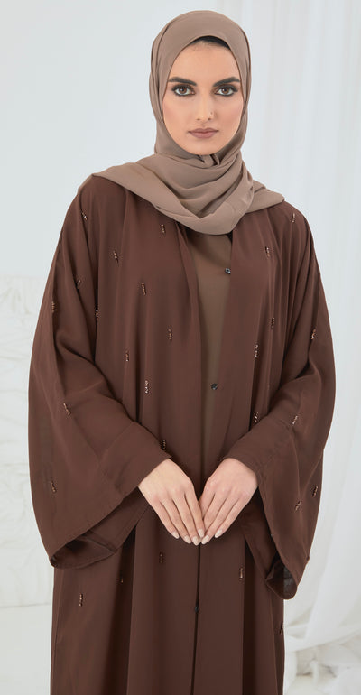 walnut sequin abaya