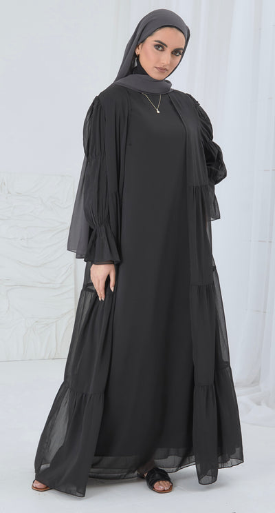 TWO PIECE CHIFFON ABAYA SET