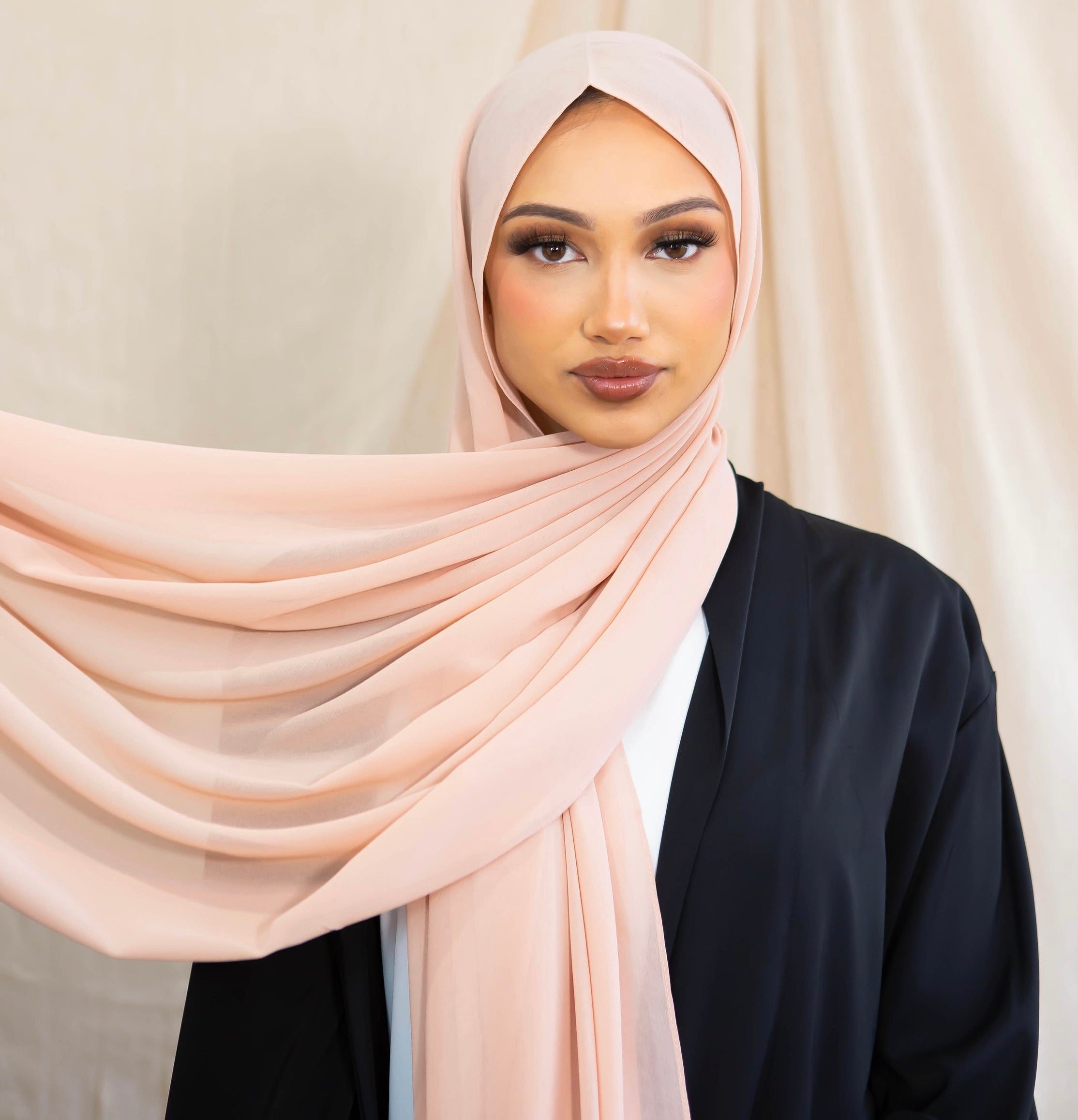 Chiffon Hijab - Nude – Aaliya Collections